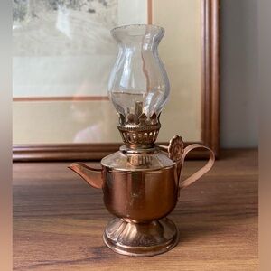 Vintage Hong Kong Enesco Imports Miniature Copper Oil Lamp